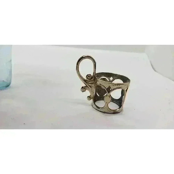 Vintage California Souvenir Shot Glasses Silver Handled Holders Set Of 4 1950s - Picture 10 of 14